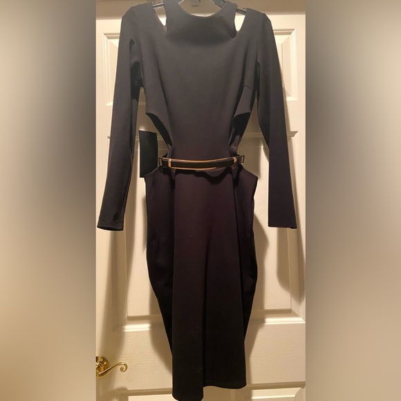 Bebe Ocelot LS Cutouts Dress. - Picture 1 of 9